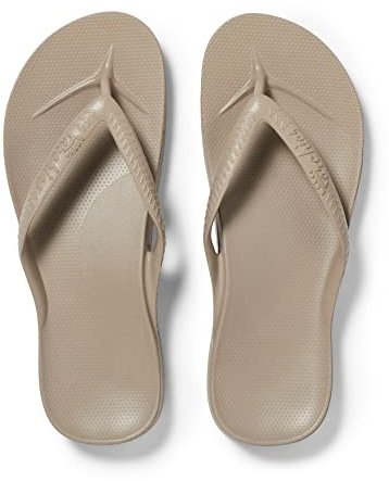 Archies Arch Support Flip Flops, Men & Women, Taupe, US Men's 5/Women's 6