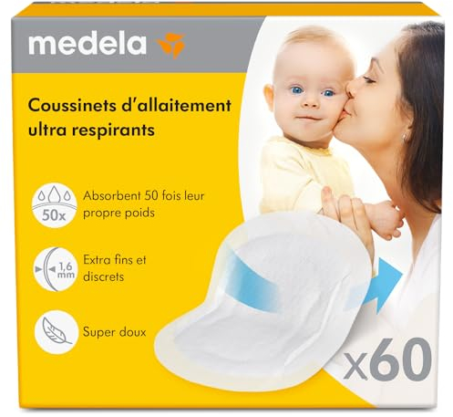 Medela Ultra-atmungsaktive Stilleinlagen – Hochgradig saugfähig – Diskretes Design für hohen – 60er Pack