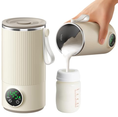 Portable Bottle Warmer & Mixer,Fast & Even Heating Formula to Keep Nutrient,Baby Bottle Warmer for Breastmilk & Formula,Defrost,Leakproof,Accurate Temp Control,Keep Warm