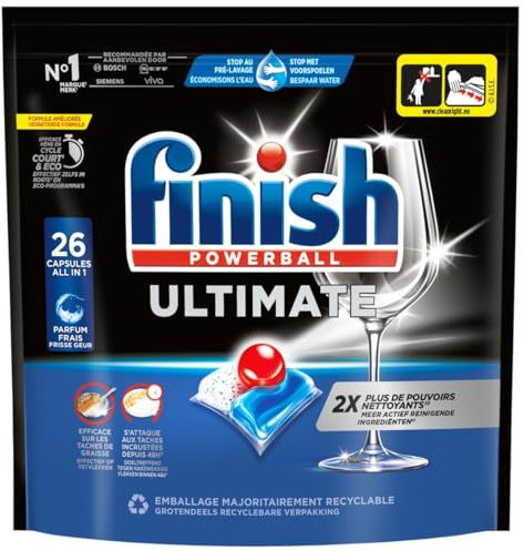 Finish Ultimate Pastilles Lave-Vaisselle, Imbattable contre les taches tenaces, 26 capsules - lot de 7