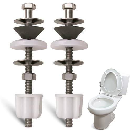 Tornillo inodoro cisterna baja, Kit de fijación para inodoro/cisterna, pernos para tanque de agua WC, Acero Inoxidable, Tamaño del perno 74 x 8 mm, Pack de 2 tornillos