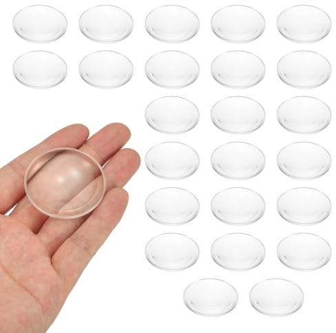 PATIKIL 24-pack biconvex lins, 42 mm dia. 42 mm brännvidd asfäriska optiska linser förstoringsglas pappersvikt akryl dubbel konvex för gör-det-själv kontorsskrivbord hem vetenskap experiment teleskop