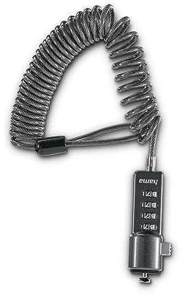 Hama Zahlenschloss für Netbooks, 4-stellig, anthrazit, 00054106, Grau