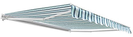 Primrose 4.0m Manual Awning - Multi Stripe Mayfair DIY Patio Awning Gazebo Canopy (13ft 1) Complete with Fittings and Winder Handle