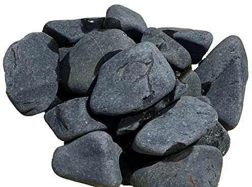 Pack 3 Sacos Canto RODADO Negro - 3 Sacos DE 20 KG - TAMAÑO Mediano 25/40 MM - Piedra Decorativa Negra