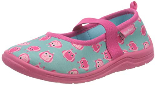 Playshoes Unisex Kinder Niedrige Hausschuhe Eule Türkis 15 (18/19 EU)