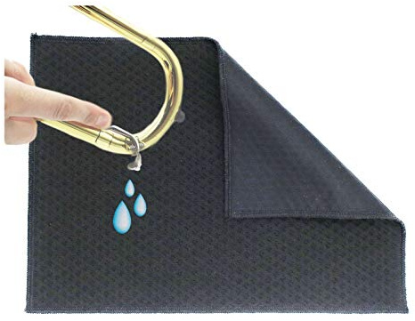 The Original Spit Catcher by Brasstache - For Brass/Wind Instruments, Ultra-Absorbent and Leakproof, Multi-layered Cloth Pad to Empty Your Spit, Self-Packing…… (Single)