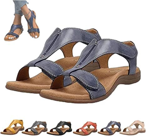 Siee Sursell Orthopedic Comfort Sandals for Women, Dotmalls Orthopedic Sandals, Women's Arch Support Flat Sandals