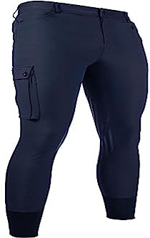 HKM Cargo Rodillera SIL. Pantalones de Montar para Hombre Verde Oliva 54