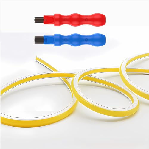 Separated Neon Flexible LED Light Strip Cover, 16.4ft 6mm Wear Free DIY Bendable Silicone Diffuser Cover with 2 Pcs Cutter and Same Color Lamp Belt, for Bar Car Outdoor Home DIY Decor(Lemon Yellow)