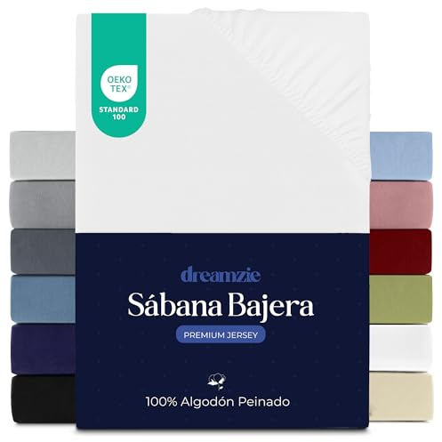 Dreamzie Lenzuola Letto Singolo Cotone 100x200 cm, Altezza Materasso fino a 22 cm - Lenzuolo Con Angoli Singolo - Bianco - Certificato senza Prodotti Chimici (Oeko TEX)