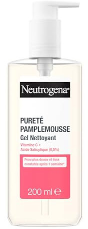 Neutrogena | Gel Nettoyant Pureté Pamplemousse (tube de 200 ml) – Nettoyant visage à la vitamine C et acide salicylique (0,5%) – Peau plus douce et lisse constatée après 1 semaine*