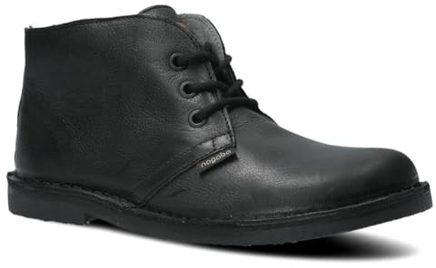 NAGABA - Bottes Hommes - Bottes Hommes - Bottes en cuir, Chaussures à lacets, Bottines pour hommes, Chaussures traditionnelles, Vintage - Chaussures en cuir avec semelle intérieure en cuir - Noir - 46