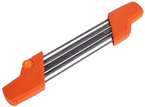 Affilacatena 2 in 1 per motosega 4 mm, 4,8 mm, 5,5 mm, strumento per affilare catena motosega, strumento di macinazione facile, accessori di ricambio per (arancione, 4,8 mm)