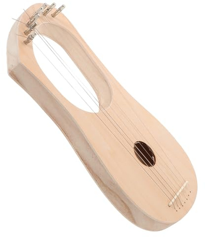 BESPORTBLE Kit Fai da Te per Costruire Arpa Lira in Legno con 7 Corde, Strumenti per Accordatura e Sella, Suono Naturale, per Scuole e Performance Artistiche