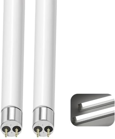 T8 15W Tubes Fluorescents 450mm, G13 Base, Blanc Froid 6500K, 1200LM, Faible Consommation D'énergie, éclairage D'urgence à économie D'énergie, Pour Cuisine, Salle De Bain, Armoire, Garage, 2 Pack