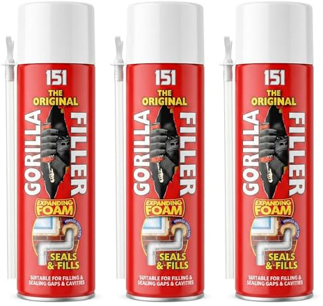 3 x Expanding Foam Sealant for Gaps Cavities Cracks Insulation Foam Easy Application Nozzle Expands to Fill Spaces DIY Home Improvement Window Door Pipe Sealing Foam