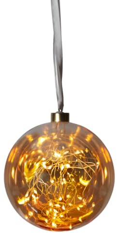 Best Season 457–76 Glow glasboll med 40 lysdioder, diameter ca 15 cm, varmvit/bärnsten, 1,5 x 1,5 x 1,6 cm