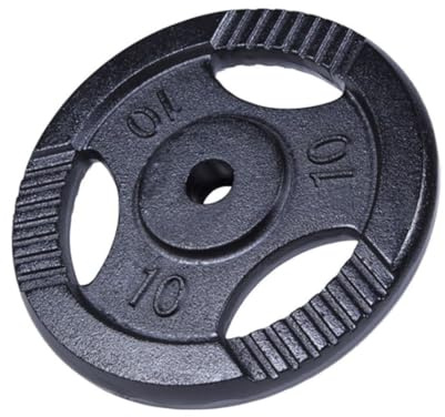 GORILLA SPORTS® Viktskivor - Enkel/Set, 0,5 kg, 1,25 kg, 2 kg, 2,5 kg, 5 kg, 10 kg, 15 kg, 20 kg, 27,5 kg, 30 kg vikter, Tri-Grip, 30 mm, Gjutjärn, Silver/Svart - Viktskivor, hantlar set