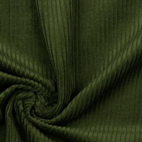 MAGAM-Stoffe Yanis Breitcord Cordstoff 100% Baumwolle Bekleidung Möbel Meterware 50cm (12. Dunkelgrün)