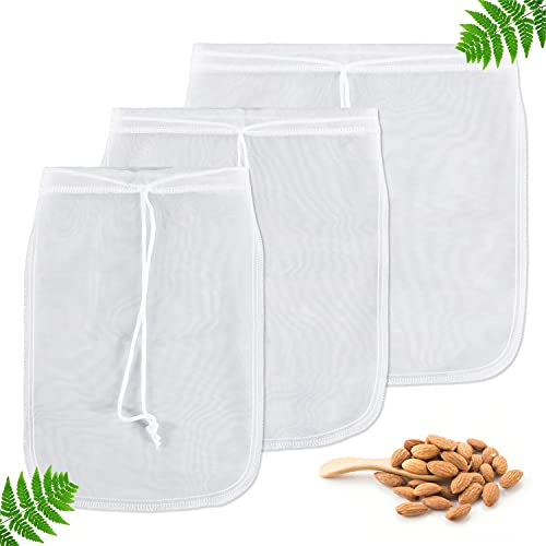 Yoassi Sacchetto Filtrante Sacchetto Filtro per Latte di Mandorle Borsa per Latte Vegetale Sacchetti Multiuso Colino per Latte di Noci, Frutta Secca (Forma a U, 3 PZ)