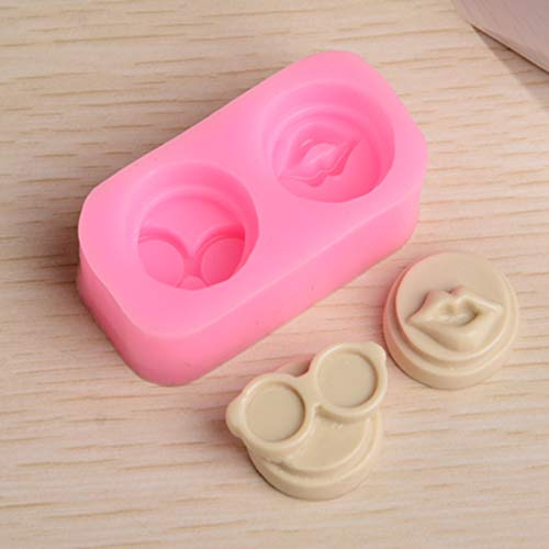Moule à gâteau en silicone en forme de lunettes et de lèvres - Moule à gâteau en forme de lunettes et de lèvres