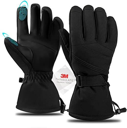 ASOMI Fahrradhandschuhe Winter, Winterhandschuhe Herren Damen Winter Touchscreen Handschuhe Reithandschuhe Unisex Draussen Warme Skihandschuhe für Bergsteigen, Skifahren, Radfahren, Wandern