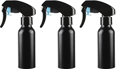 ZEOABSY 3 Piezas Pequeño 100ml Spray de Aluminio Negro Botella de Spray Vacía con Pulverizador Negro de Niebla Fina Atomizador para Limpieza, Cabello, Plantas, Flores, Peluqueria Cosmético, Viaje
