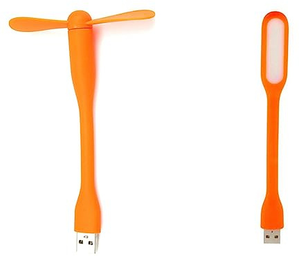 Carriere Mini Ventilateur de Bureau USB Multifonctionnel Avec LumièRe LED Universelle à éConomie D'éNergie, Orange