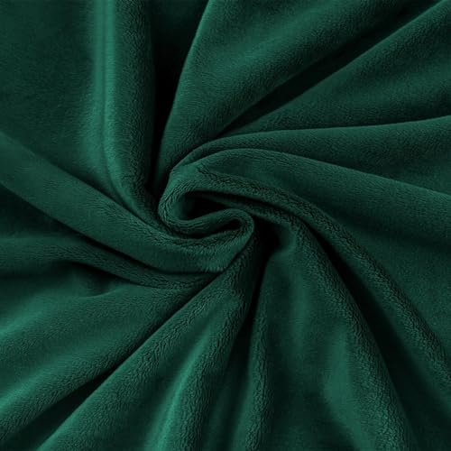 TexTrend Tissu au Mètre - Minky - Tissu en Peluche - 1 Mètre 160 x 100 cm - Tissu pour Couture - Enfants - Doux - Vert Bouteille Uni