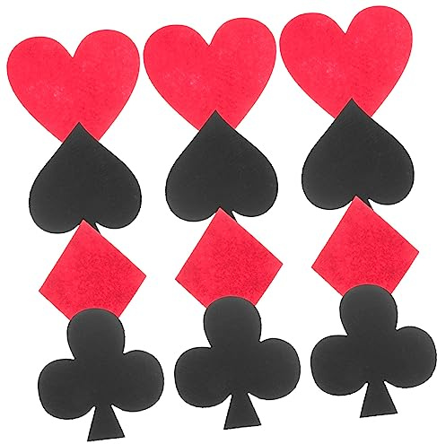Amosfun Sottobicchieri Design Semplice e Pratico in Feltro a Forma di Carte da Gioco Set da 12 Resistenti al Calore e Decorativi, per Caffè e Ristoranti