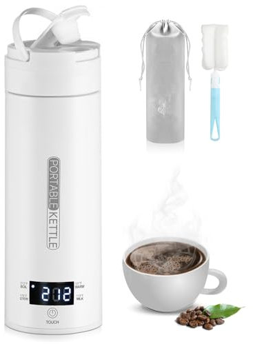 Portable Electric Kettle,450ml Travel Kettle With 4 Smart Tempe Preset, Stainless Steel Mini Tea & Coffee Kettle with Auto Shut-Off & Boil Dry Protection