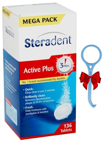 Retainer Cleaner Active Plus 136 Tablets (3.5 Months Supply) + Removal Tool