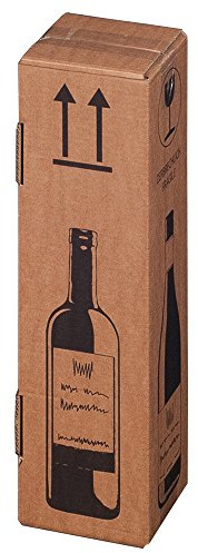 Weinkarton Flaschen Versandkarton Flaschenkarton für 1 Flasche mit PTZ-Zulassung 105 x 105 x 420 mm | braun | 10 Stück