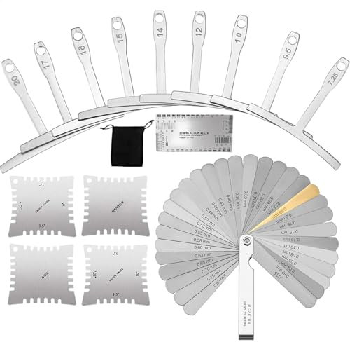 kinrguiyuez Medidor de acción de cuerda de guitarra | Herramientas de sensación Luthier, medidor de radio con muescas Luthier, regla de acción de cuerda para configuración de graves