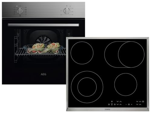 AEG AB02B Set Backofen NBU5A10CM + Glaskeramikkochfeld HK634060XB