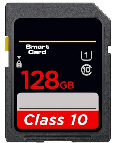 Tarjeta de Memoria SD de 128 GB - Tarjeta Flash rápida for cámaras Digitales y videocámaras DV - Rendimiento de Clase 10