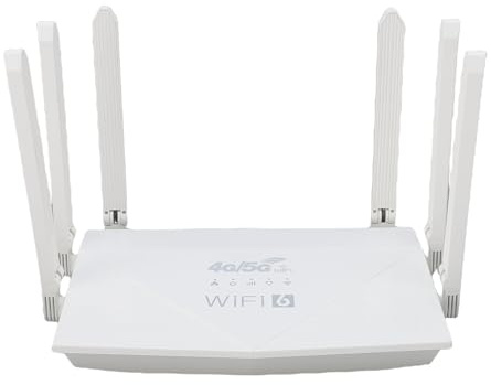 YUEHISY WiFi 6 Wireless Router, 6 Antenner Design, Stöder Ett Brett Utbud Av 4G LTE -band 2.4G, Bred Täckning, överlägsen Prestanda