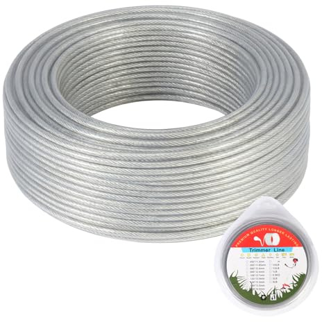 DTLLCZP Filo in acciaio per tagliabordi, 2,4 mm x 30 M – Filo per motori tagliaerba per tagliaerba, accessori per tagliaerba per rimuovere erbacce e erba nel giardino