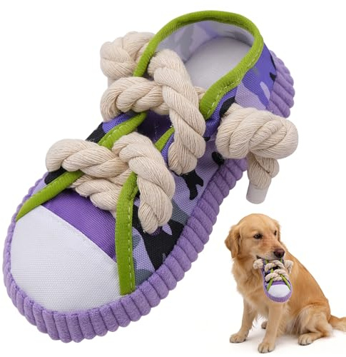 Cisolen Hund Kauspielzeug Hund Spielzeug Quietschen Hundespielzeug für Aggressive Kauer Niedliches Schuhdesign Weiches Quietschendes Hunde Kauseil Interaktives Spielzeug Intelligenzspielzeug