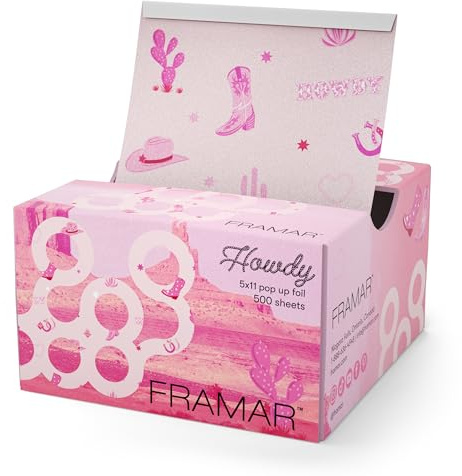 FRAMAR Howdy Hair Foil – Hair Foils For Highlighting, Pop Up Foil For Hair Highlighting, Salon Foils For Hair Highlighting Kit, Long Hair Foils For Bleach, Salon Foils For Hair Stylist – 500