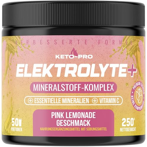 Keto-Pro Keto Electrolytes 250g - 50 Servings | Electrolyte Powder & Salts with 66 Trace Minerals | Supports Your Fasting, Health & Fitness Goals | Pink Lemonade Flavour