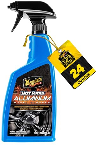 Meguiar's Hot Rims Aluminum Wheel Cleaner, Deep Foaming Rim Cleaner Spray Formulated to Effectively Clean Uncoated Polished Aluminum, Anodized, and Powder-Coated Wheels, 24 Oz