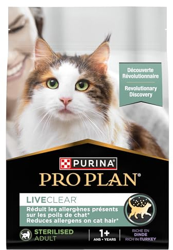 PRO PLAN® LIVECLEAR® Adult 1+ STERILISED Rich in Turkey Dry Cat Food 2.8kg, For Neutered Cats