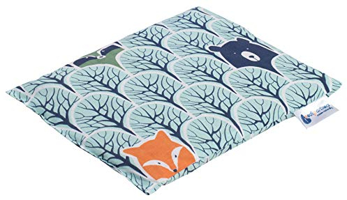 Medi Partners Coussin chauffant en noyaux de cerise 500 g rectangulaire 20 x 25 cm 100% coton certifié Öko-Tex Chaleur + thérapie par le froid Thérapie de massage (Raton laveur dans les bois)