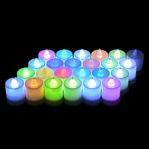 XiXiRan Lot de 24 bougies chauffe-plat LED pour l'extérieur - Bougies LED vacillantes - Bougies de Noël - Sans flamme - Bougies décoratives à piles