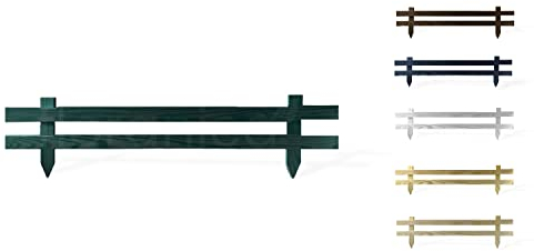 Floranica Liten trädgårdsstaket 1 st. 20 cm x 100 cm grön – Mini stickstaket, dekorativt staket, friesiskt staket, spjälstaket, för nedstickning, trädgårdsstaket, rabattstaket, impregnerat furuträ