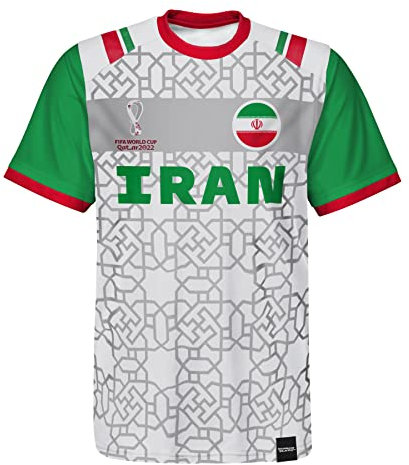 FIFA Jungen Official World Cup 2022 Classic Short Sleeve-Iran T-Shirt, White, Large