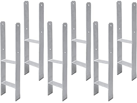 Sonnewelt Soporte para postes en H, protección contra la oxidación, duradero, de acero, con ancla en H, soporte para postes (6 unidades, 141 mm)