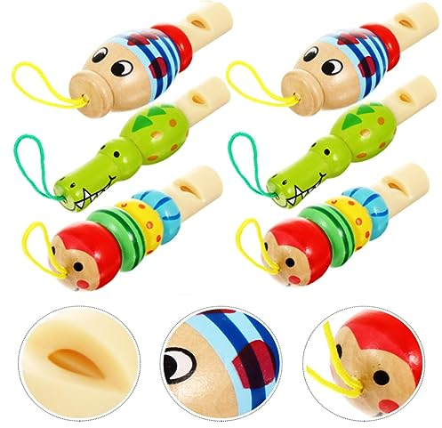 Tierpfeifen, Biluer 9 Stück Holz Pfeifen in Tierform Spielzeug Für Kinder Tiere Partytröten Musikinstrument Gastgeschenke (Zufälliger Stil)